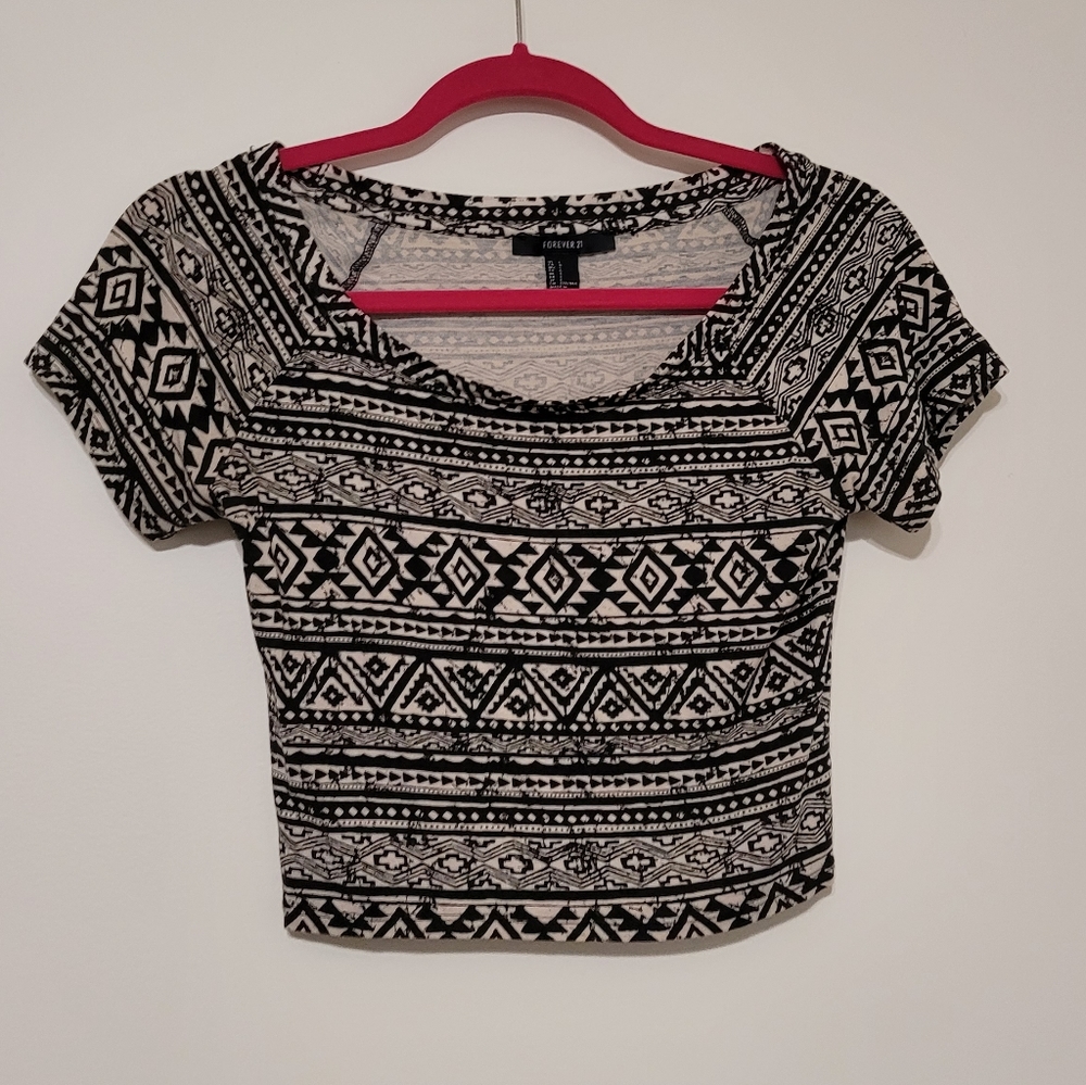 Aztec Print Crop Top